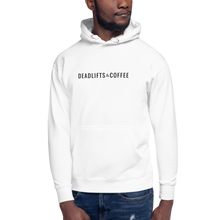 Load image into Gallery viewer, Deadlifts and Coffee White Unisex Hoodie